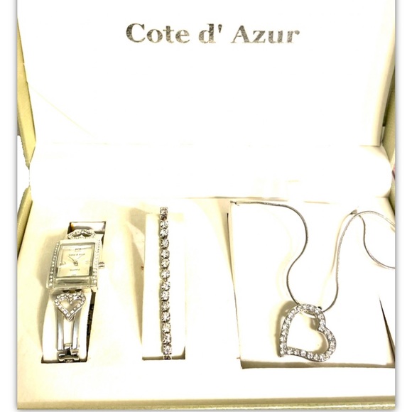 New Ladies Côte d’Azur Watch Bracelet & Necklace Set - Picture 6 of 7